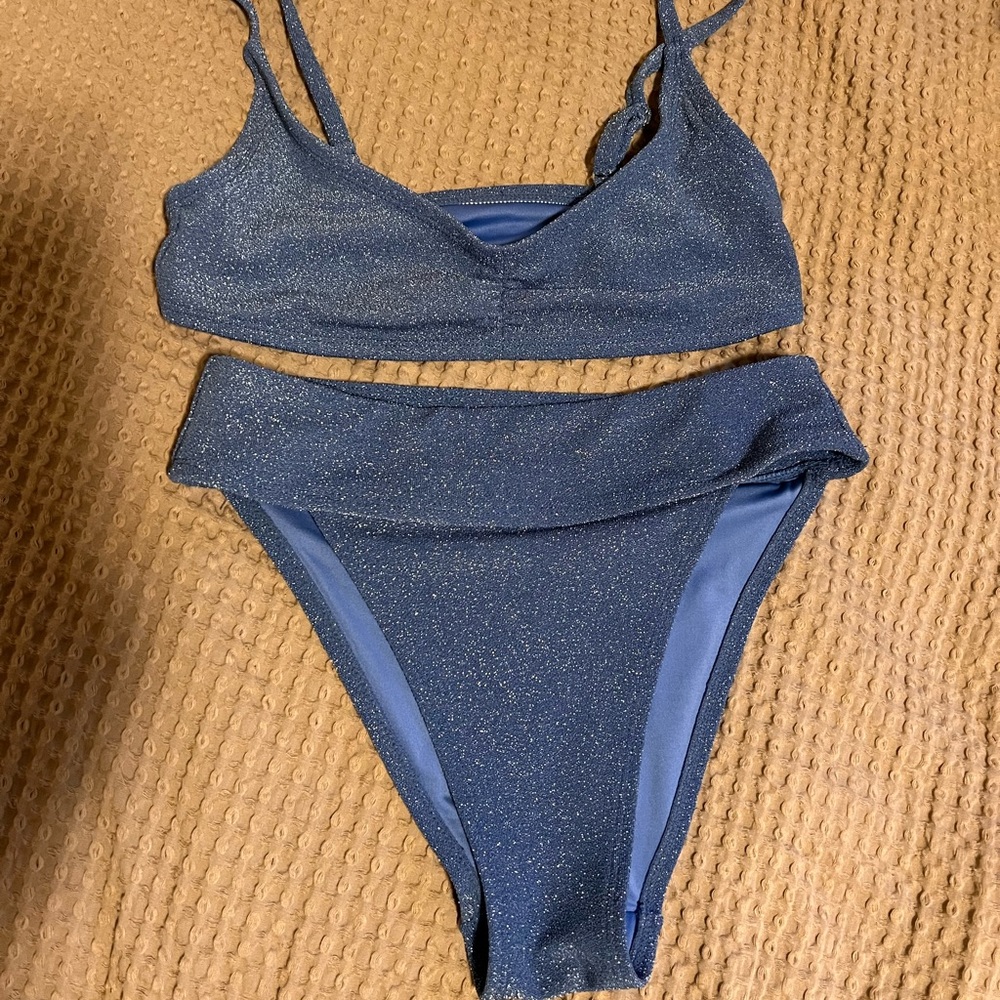 Aeropostale Shimmering Blue Bikini Set